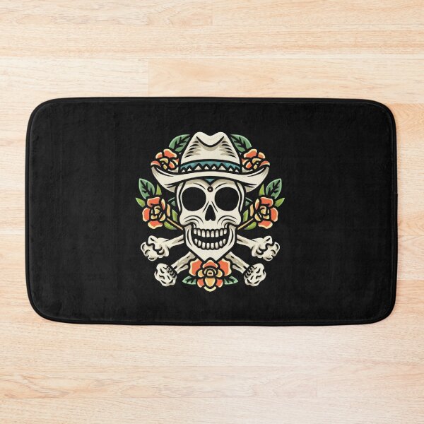 Item preview, American Traditional Cowboy Skull Tattoo designed and sold by Goku Creations.