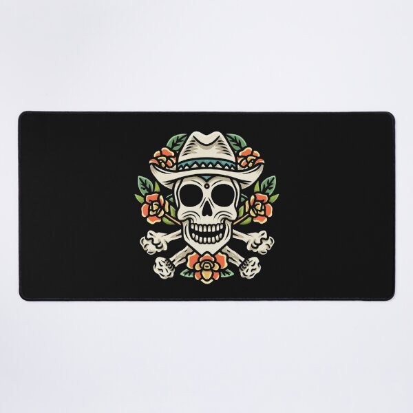 Item preview, American Traditional Cowboy Skull Tattoo designed and sold by Goku Creations.