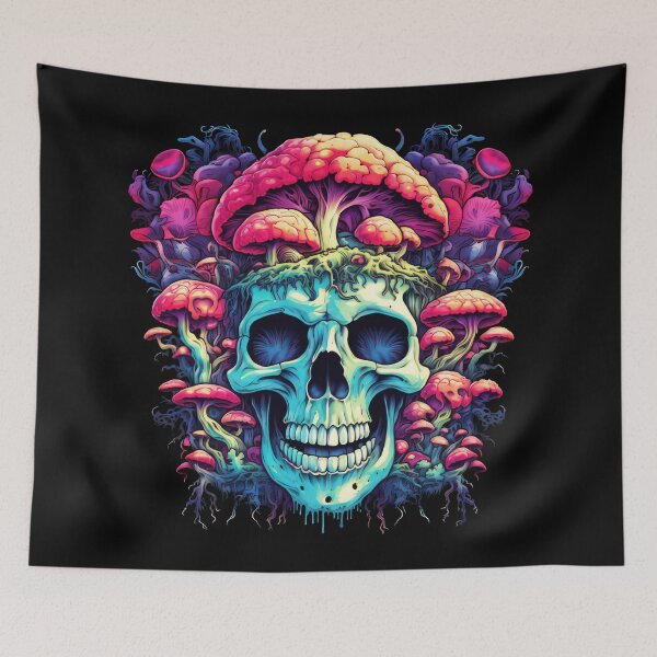 Item preview, Calavera Psicodélica, Muerte, Símbolo, Oscuridad, Peligro, Transitoriedad, Miedo, Arte Macabro designed and sold by psytrancedesign.