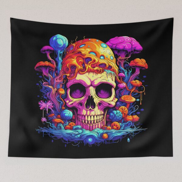 Item preview, Calavera Psicodélica, Muerte, Símbolo, Oscuridad, Peligro, Transitoriedad, Miedo, Arte Macabro designed and sold by psytrancedesign.