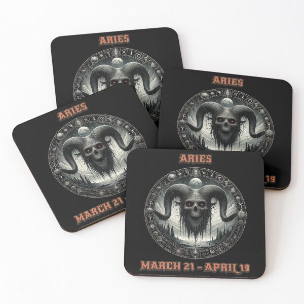 Item preview, "Aries Horror Zodiac - Mystical Ram Meets Spooky Night" designed and sold by Dark-Riffs.