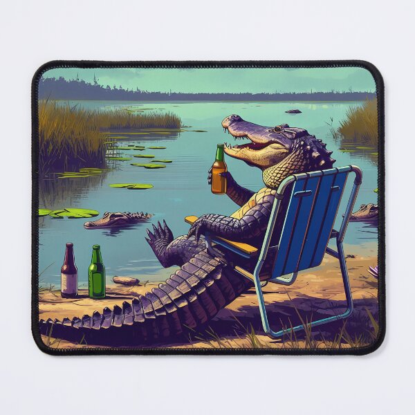 Item preview, Alligator Drinking Beer By a Lake designed and sold by MKD1.