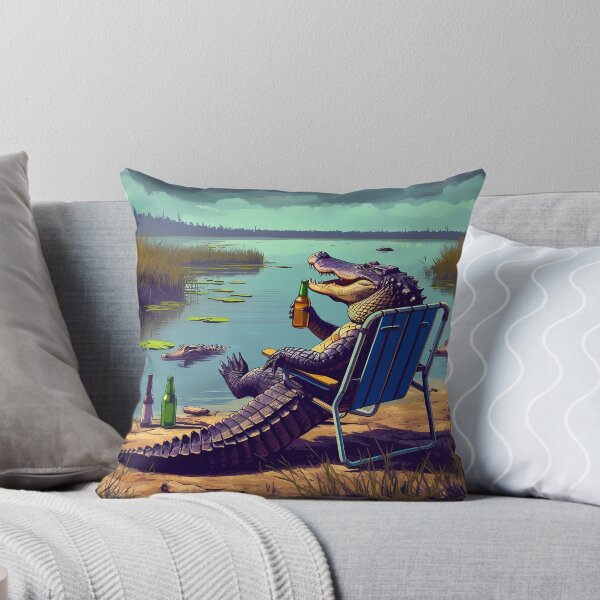 Item preview, Alligator Drinking Beer By a Lake designed and sold by MKD1.