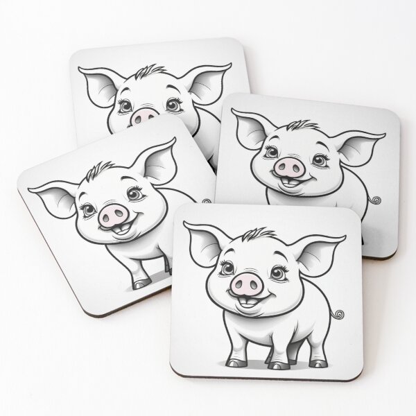 Item preview, Happy Little Piglet - A Cute and Adorable Illustration designed and sold by DotsAndDesigns.