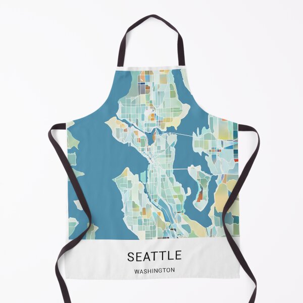 Item preview, Seattle Washington Named City Map - Pastel Color Scheme designed and sold by StylishStacks.