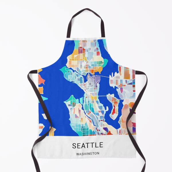 Aperçu de l'œuvre Plan de la ville nommée Seattle Washington - Schéma arc-en-ciel tropical créée et vendue par StylishStacks.
