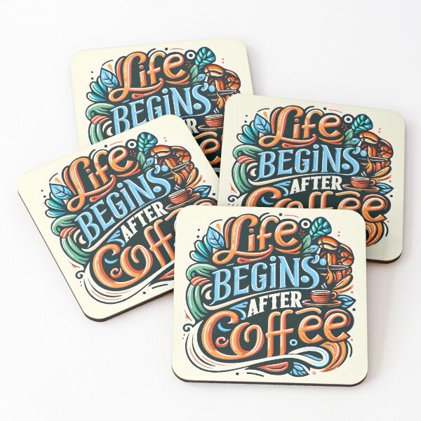 Item preview, Life begins after coffee, typography designed and sold by maxmaj.