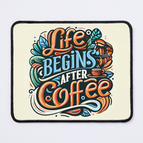 Item preview, Life begins after coffee, typography designed and sold by maxmaj.