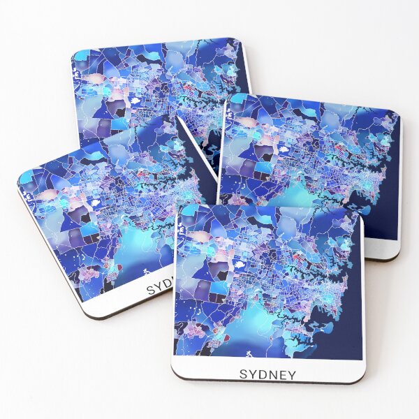 Item preview, Sydney Australia Named City Map - Marine Blue designed and sold by StylishStacks.