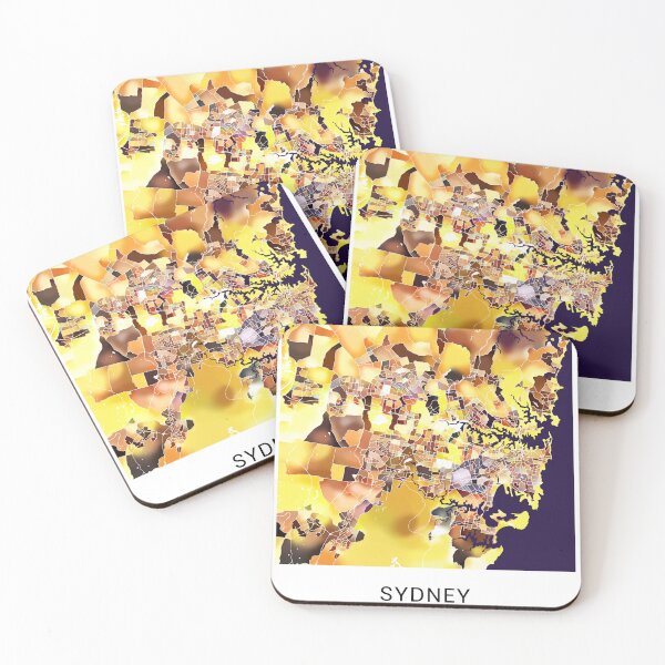 Item preview, Sydney Australia Named City Map - Golden Yellow designed and sold by StylishStacks.
