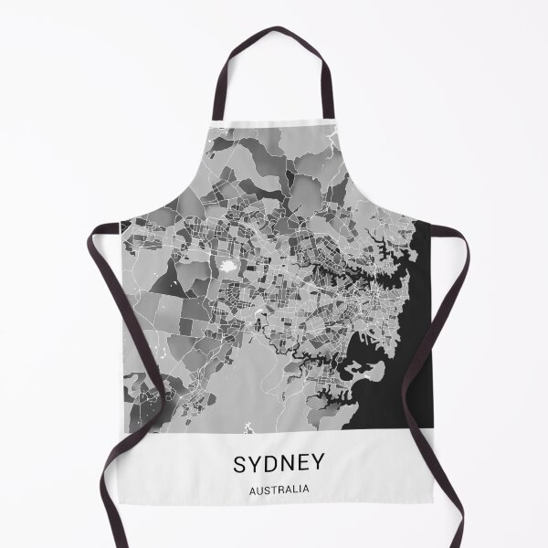 Item preview, Sydney Australia Named City Map - Black and White Monochrome designed and sold by StylishStacks.