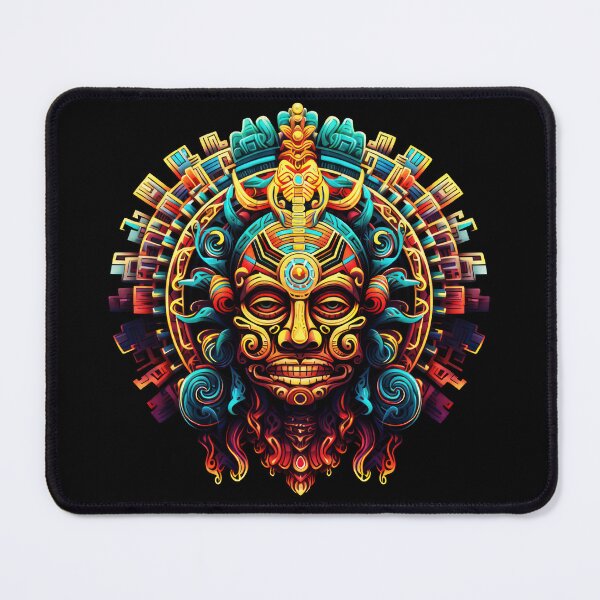 Item preview, Maya mask, Mexico mask, Mayan deity, alien mask, tribal mask, psytrance mask, Aztec mask, Indigenous art, Ritualistic mask, Shamanic mask, Aztec culture designed and sold by psytrancedesign.