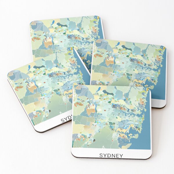 Item preview, Sydney Australia Named City Map - Pastel Color Scheme designed and sold by StylishStacks.