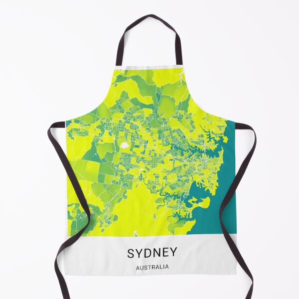 Item preview, Sydney Australia Named City Map - Green-Yellow Duotone designed and sold by StylishStacks.