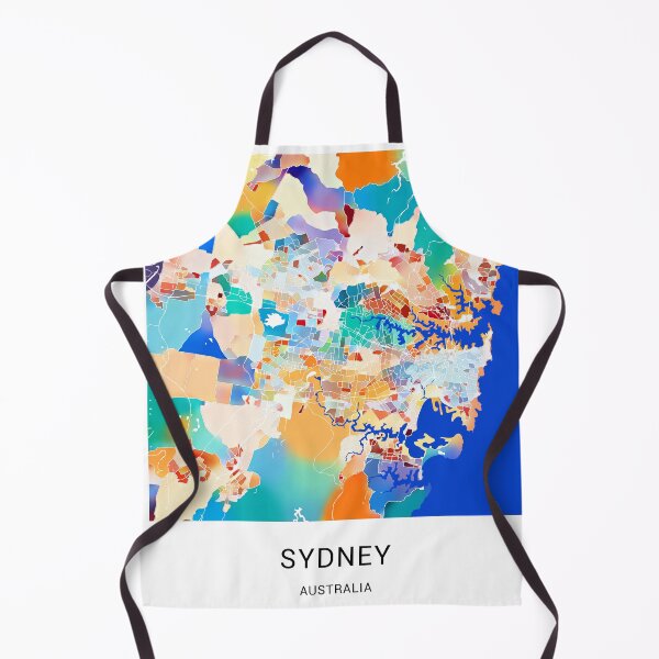 Item preview, Sydney Australia Named City Map - Tropical Rainbow Scheme designed and sold by StylishStacks.