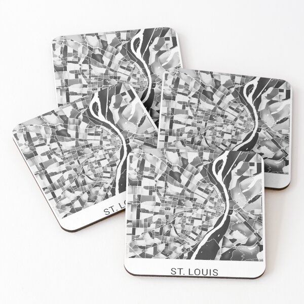 Item preview, St. Louis Missouri Named City Map - Black and White Monochrome designed and sold by StylishStacks.