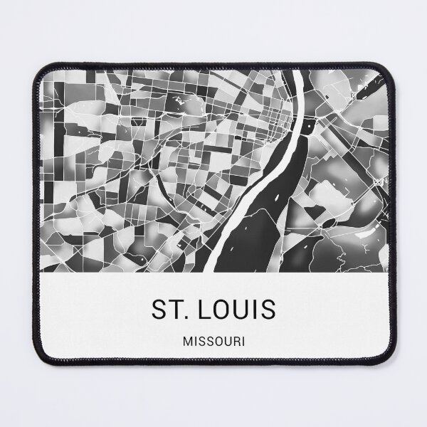 Item preview, St. Louis Missouri Named City Map - Black and White Monochrome designed and sold by StylishStacks.