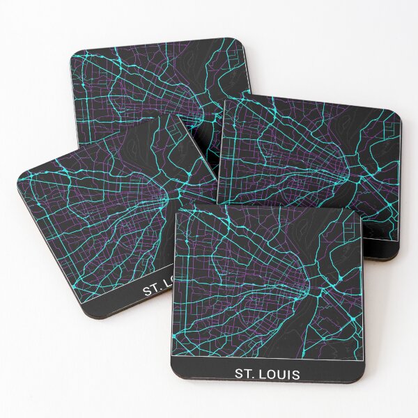 Item preview, St. Louis Missouri Named City Map - Neon Fantasy designed and sold by StylishStacks.