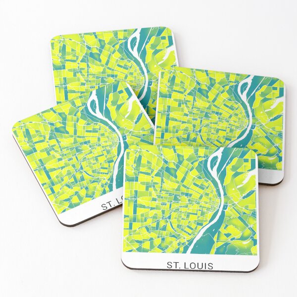 Item preview, St. Louis Missouri Named City Map - Green-Yellow Duotone designed and sold by StylishStacks.