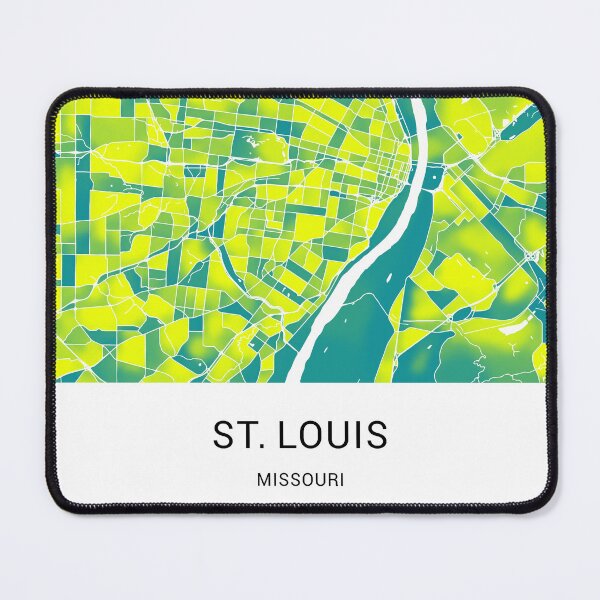 Item preview, St. Louis Missouri Named City Map - Green-Yellow Duotone designed and sold by StylishStacks.