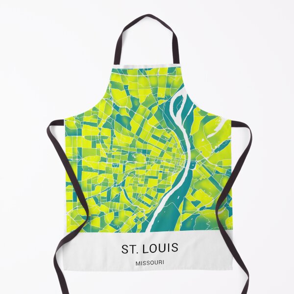 Item preview, St. Louis Missouri Named City Map - Green-Yellow Duotone designed and sold by StylishStacks.