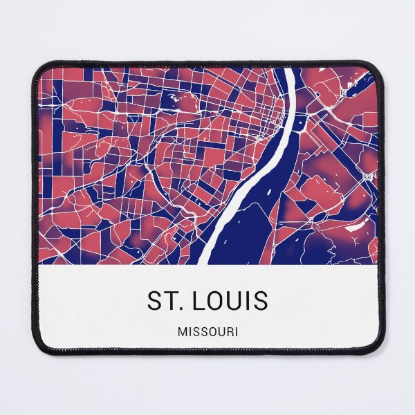Item preview, St. Louis Missouri Named City Map - Red-Blue Duotone designed and sold by StylishStacks.