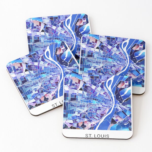 Item preview, St. Louis Missouri Named City Map - Marine Blue designed and sold by StylishStacks.