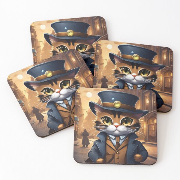 Item preview, a detective cat on the street at midcentury designed and sold by JangmiHorang.