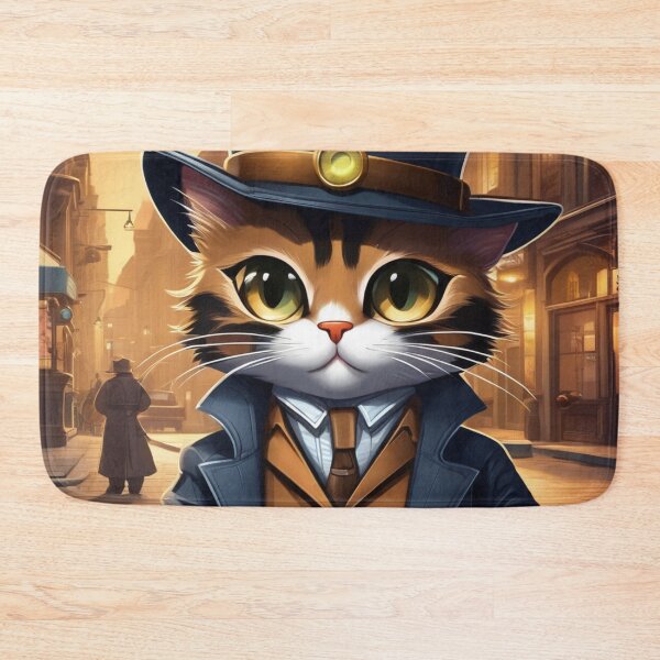Item preview, a detective cat on the street at midcentury designed and sold by JangmiHorang.