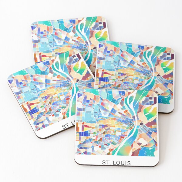 Item preview, St. Louis Missouri Named City Map - Tropical Rainbow Scheme designed and sold by StylishStacks.