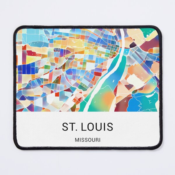 Item preview, St. Louis Missouri Named City Map - Tropical Rainbow Scheme designed and sold by StylishStacks.