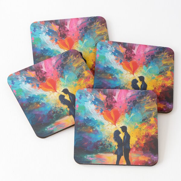 Item preview, Lovers' Embrace in Colorful Abstract designed and sold by SrijanaByAnu.