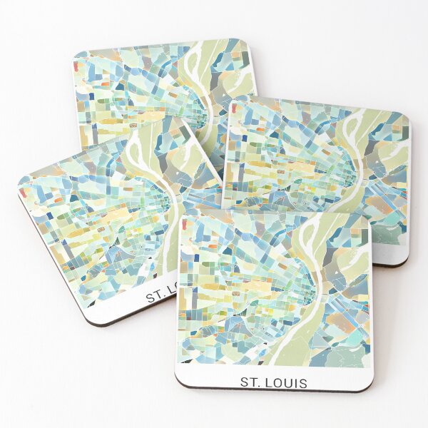 Item preview, St. Louis Missouri Named City Map - Pastel Color Scheme designed and sold by StylishStacks.