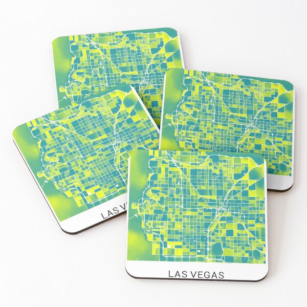 Item preview, Las Vegas Nevada Named City Map - Green-Yellow Duotone designed and sold by StylishStacks.
