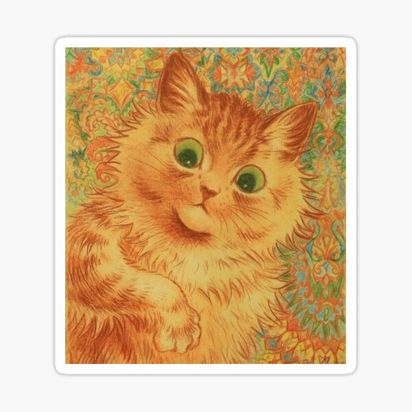 Artikel-Vorschau von louis wein, kunst, katze, psychadelic, psychadelic art, 1920, pastell,, designt und verkauft von mona49store.