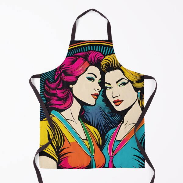 Item preview, Cosmic Retro Pin-Up Duo - Vintage Lesbian Couple designed and sold by whimsiqueer.