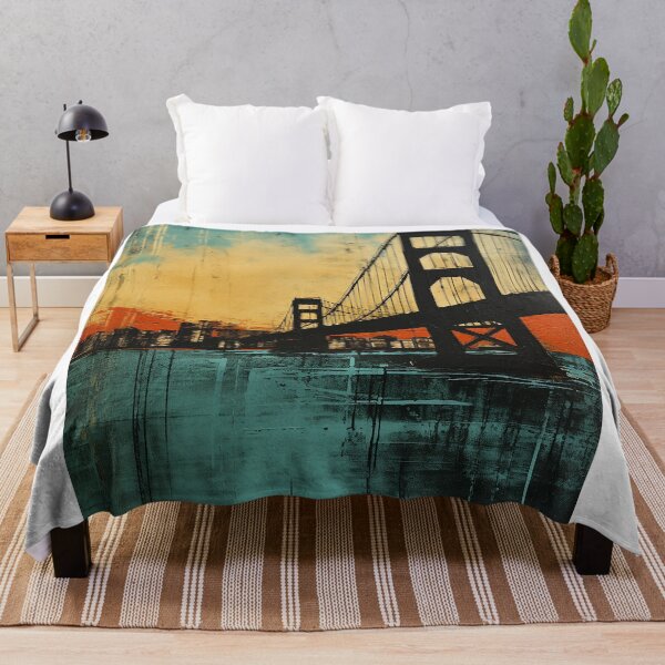 Item preview, San Francisco city landscape poster colorful travel vintage graphic designed and sold by wonderfulpark.