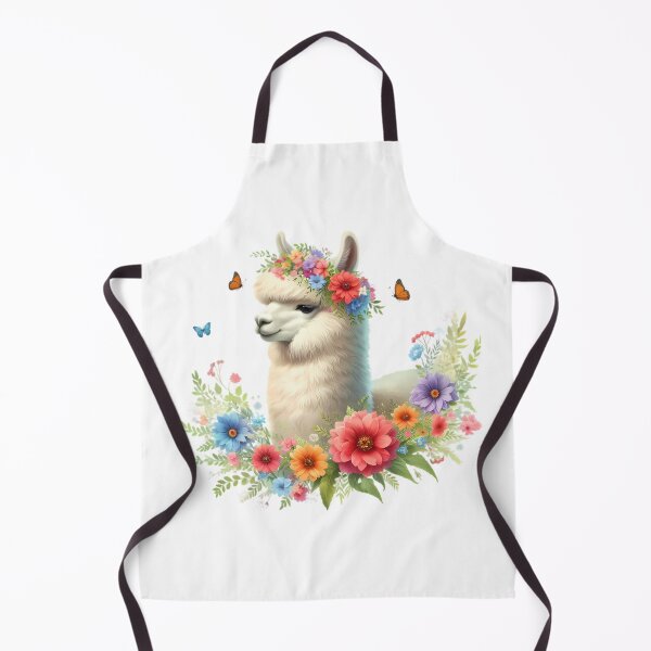 Item preview, A cute alpaca with beautiful colorful flowers designed and sold by CreativeSparkzz.