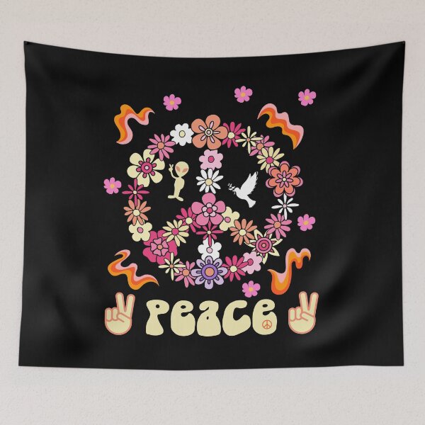 Item preview, PEACE 60s style flower design designed and sold by Jt41.