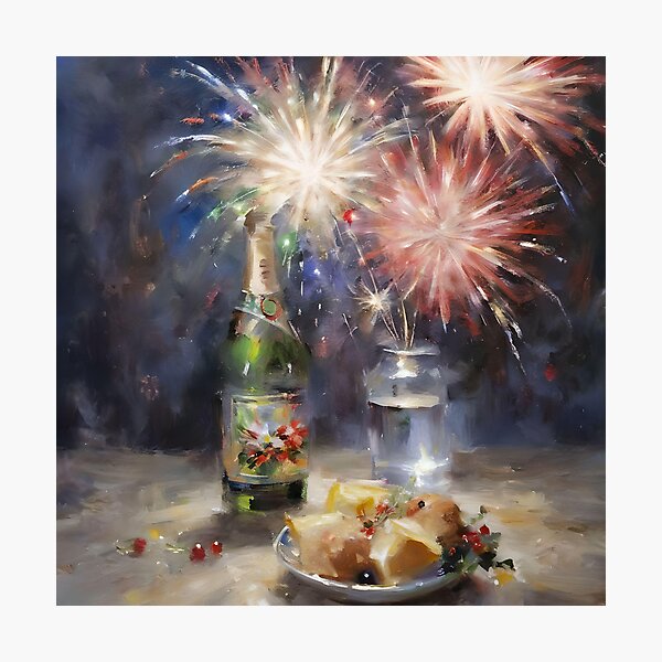 Item preview, OIL PAINTING NEW YEARS CELEBRATION designed and sold by PIGCASSOSAIART.