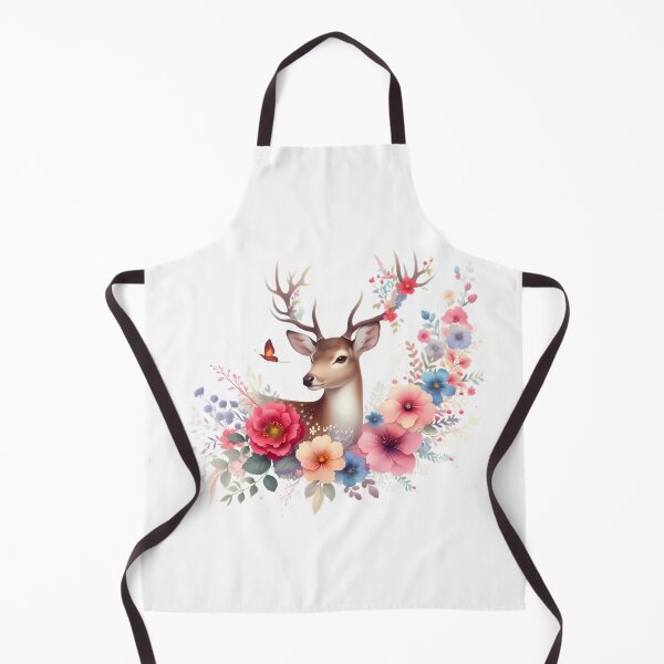 Item preview, A beautiful deer with beautiful colorful flowers designed and sold by CreativeSparkzz.