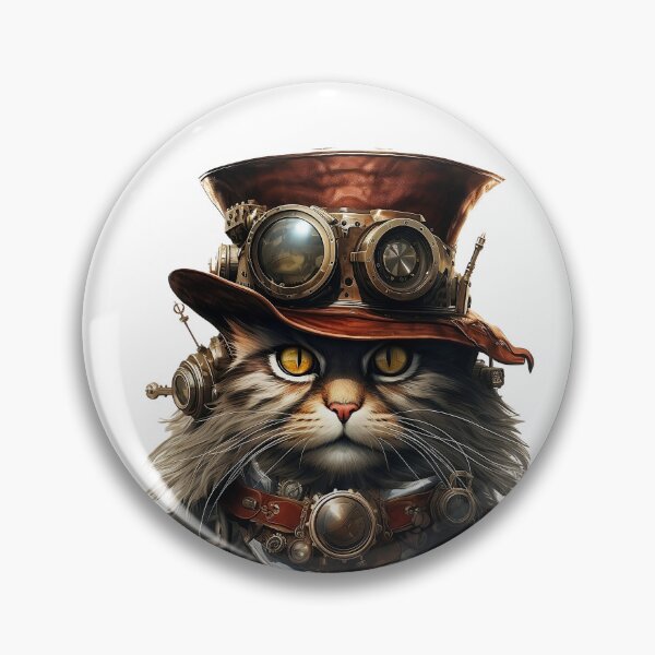 Item preview, Charm of Yesteryear: Steampunk Cat Illustrated with Elegance designed and sold by LydieDigitalArt.