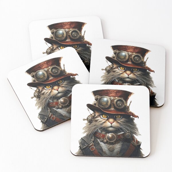 Item preview, Charm of Yesteryear: Steampunk Cat Illustrated with Elegance designed and sold by LydieDigitalArt.