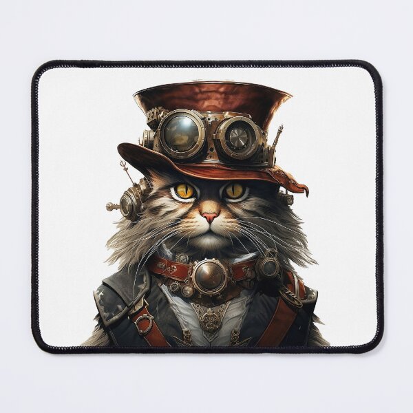 Item preview, Charm of Yesteryear: Steampunk Cat Illustrated with Elegance designed and sold by LydieDigitalArt.