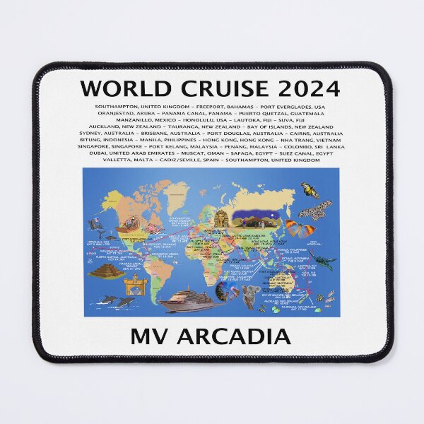 Item preview, P@O 2024 J401 WORLD CRUISE FULLY ILLUSTRATED MAP designed and sold by stilgoe.