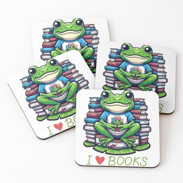 Item preview, Frog Book - Cute Frog Love Books  designed and sold by JessArty ⭐⭐⭐⭐⭐.