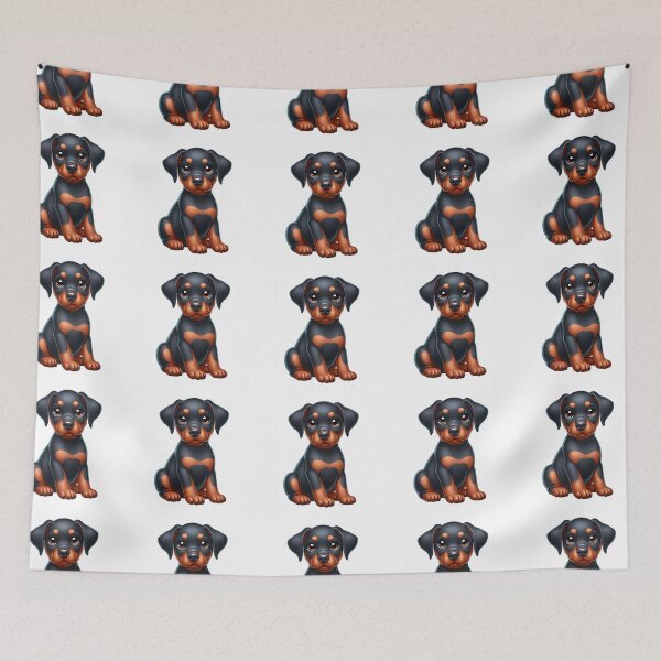 Item preview, Cute Doberman Puppy with Natural Ears designed and sold by Delamoon.