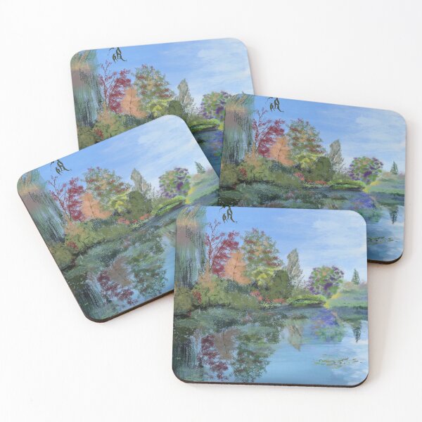 Item preview, Monet's lily pond lake in autumn designed and sold by mazarte.