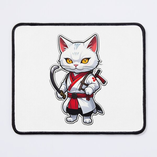 Item preview, Cute White cat assassin Japan culture designed and sold by KorArtStudio.