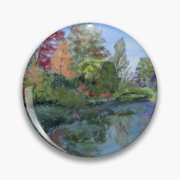Item preview, Monet's lily pond lake in autumn designed and sold by mazarte.